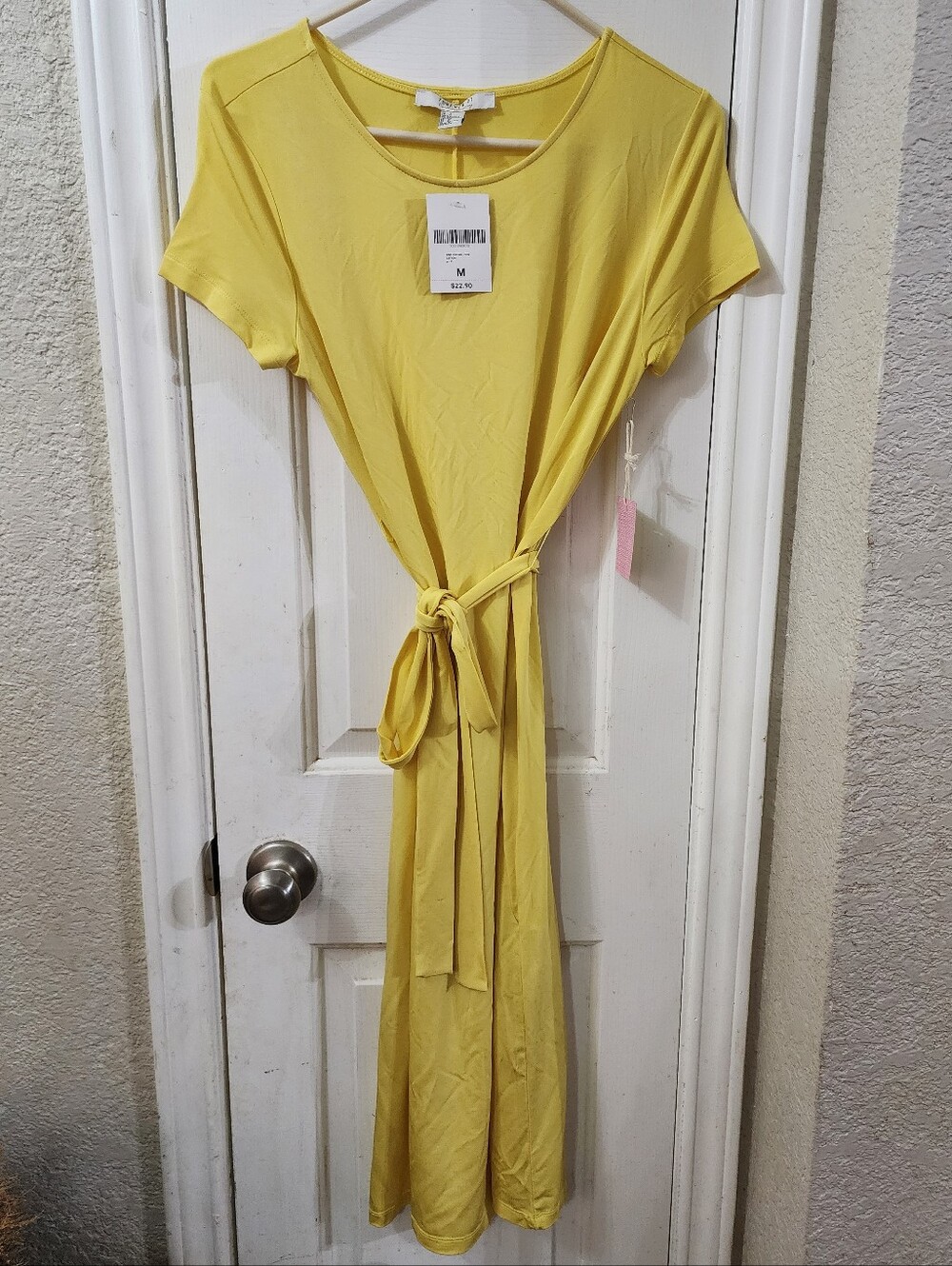 Forever 21 Yellow Tie-Waist Maxi Dress